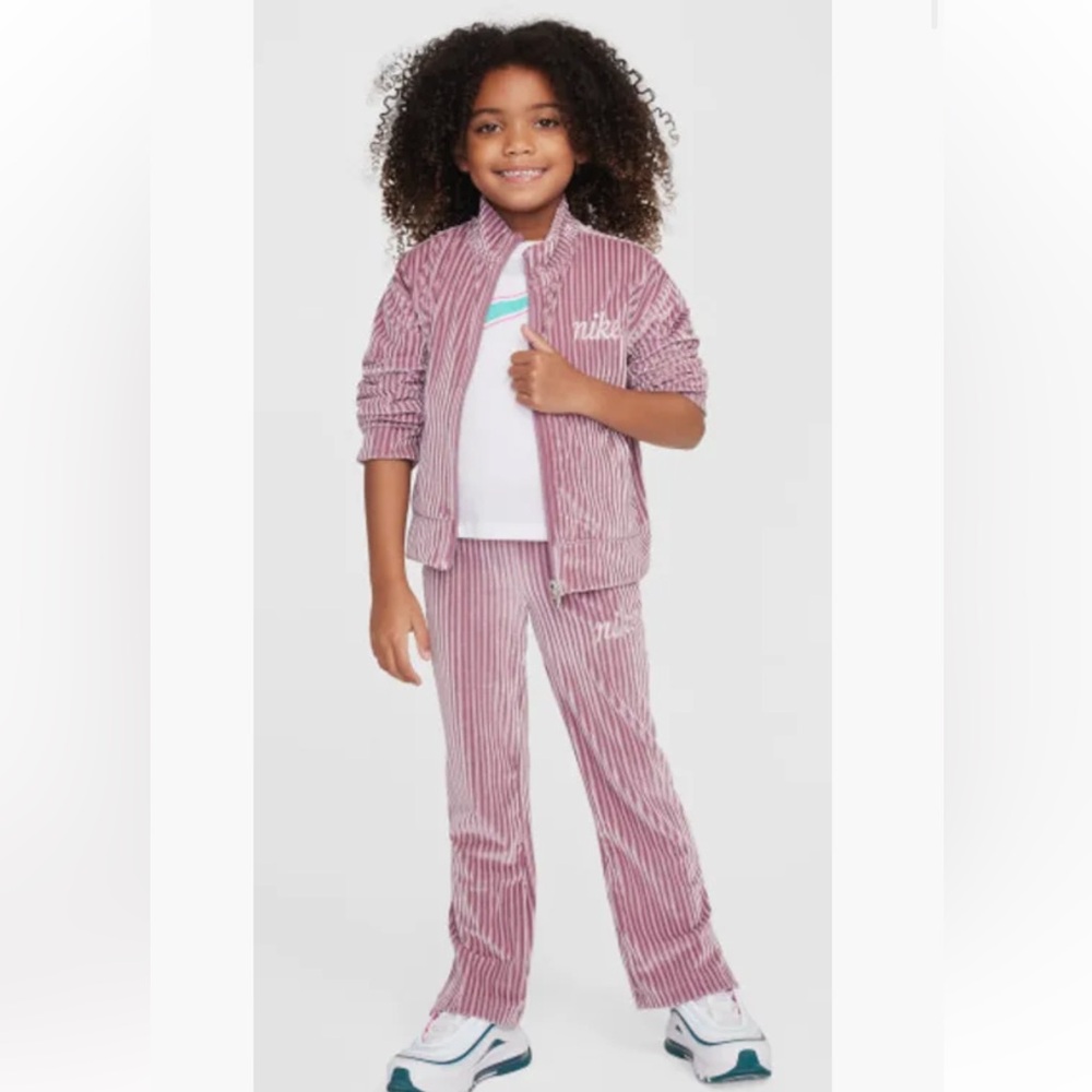 Nike Little Kids' 2-Piece Cozy Rib Track Set in Purple Size 5